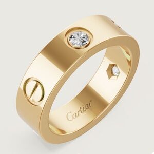 Cartier Gold Love Ring with Three Diamonds